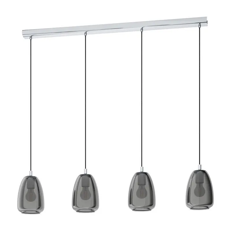Chrom Pendelleuchte Rauchglas, Fredericus Sonderaktion