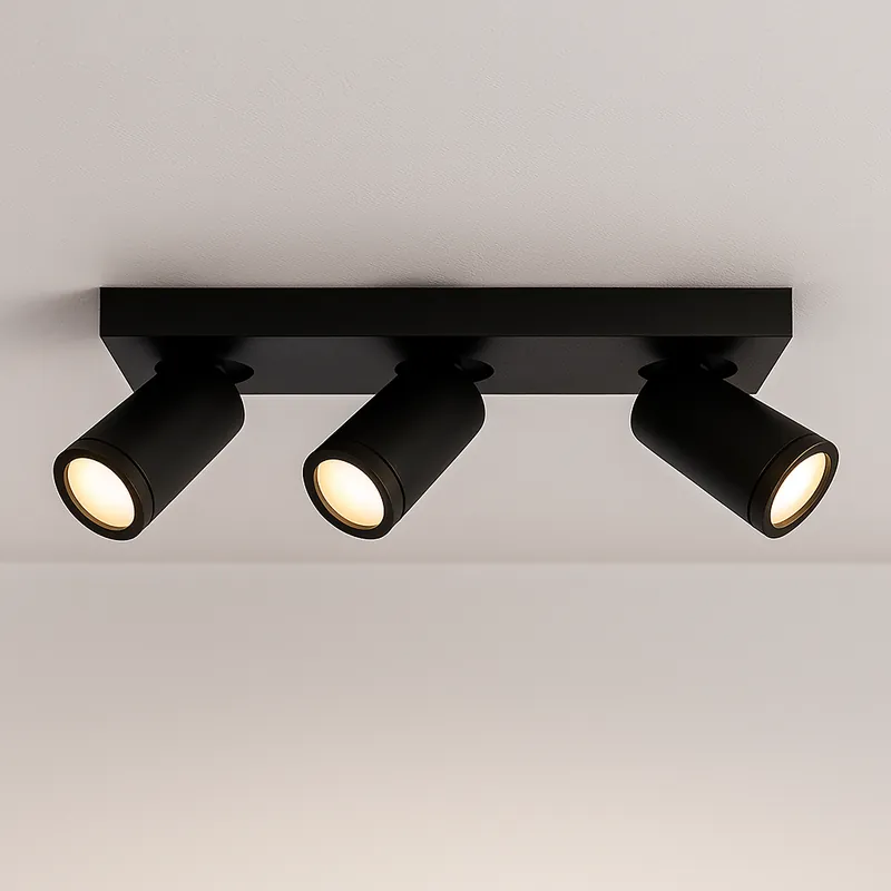 Schwarze Badezimmer Deckenstrahler Kenan, 3L, modern, IP44 Versand Am Gleichen Tag