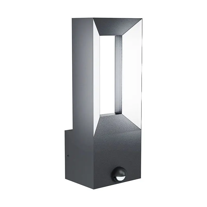 Schwarze moderne Außen Wandleuchte mit Bewegungsmelder Aluminium, Larisa, 5W, 3000K LED, IP44 Letzte Chance