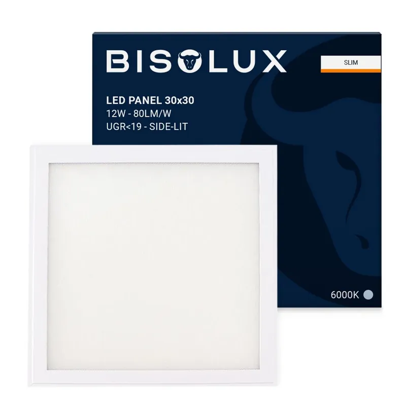 Bisolux LED Panel 30x30 - 12W - 6000K - UGR<19 - Side-lit Versand Am Gleichen Tag