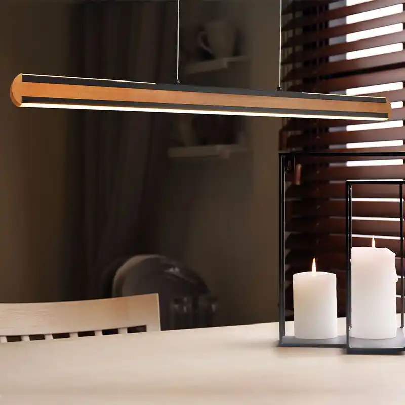 Holz Pendelleuchte Modern, Cengiz, 40W, in Lichtfarbe einstellbare LED, mit Schalter Knallerangebot