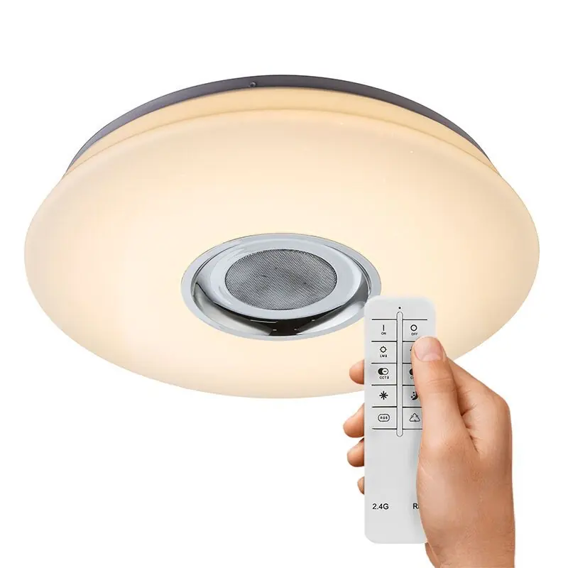 Solange Der Vorrat Reicht Weiße Deckenlampe Kunststoff, Adali, 18W, RGBW LED, mit Fernbedienung