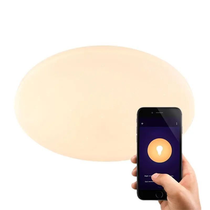 Wochenendangebot Weiße moderne Smart Deckenleuchte Metall, Helena, 30W, warm- bis kaltweiß einstellbare LED