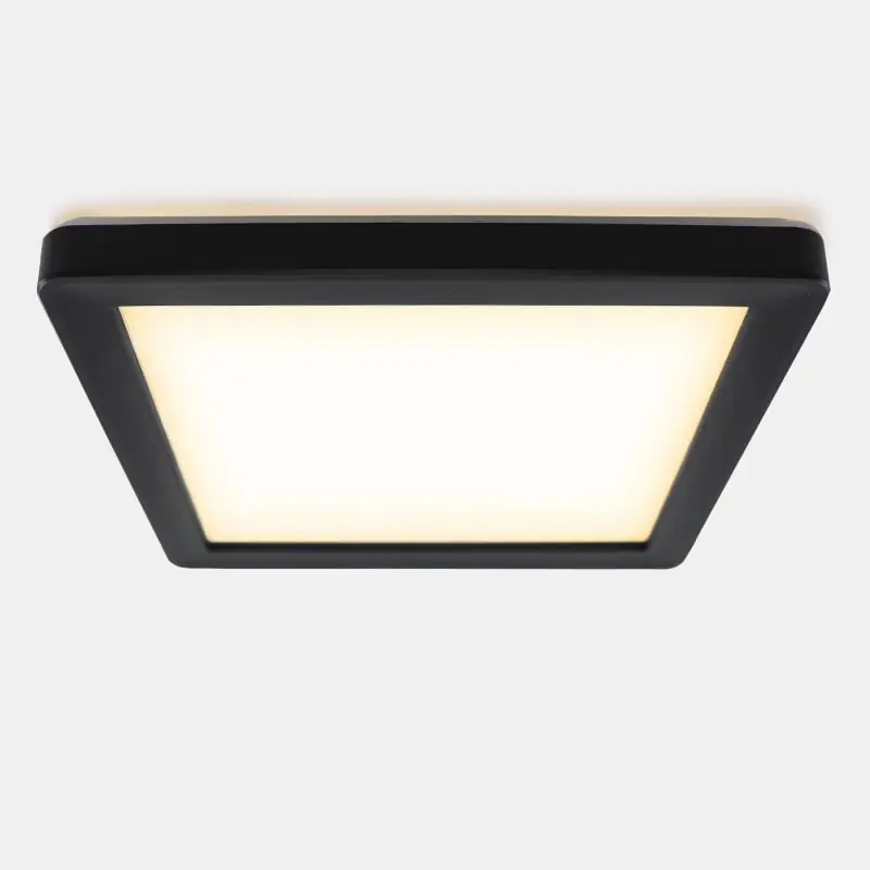 Kunststoff Badezimmer Deckenleuchte Schwarz, Shivani, 15W, 3000K LED, IP44 Super-Preis