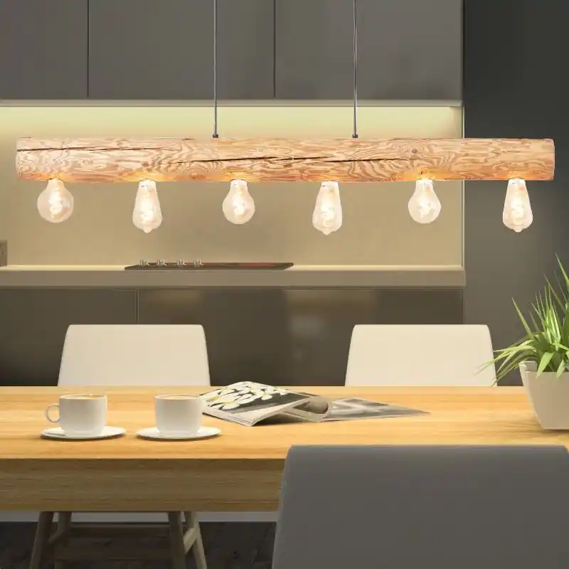 Preisknaller Holz Pendelleuchte Braun, Sibren