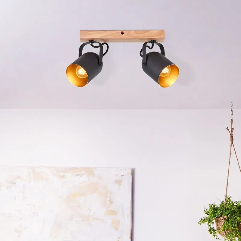 Holz Deckenstrahler Gold, Veroniek Neue Ware