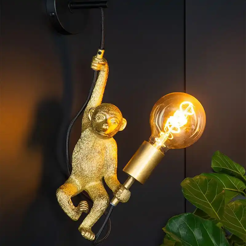 Direkt Vom Hersteller Schwarze Wandleuchte Retro, Extravaganza Chimp
