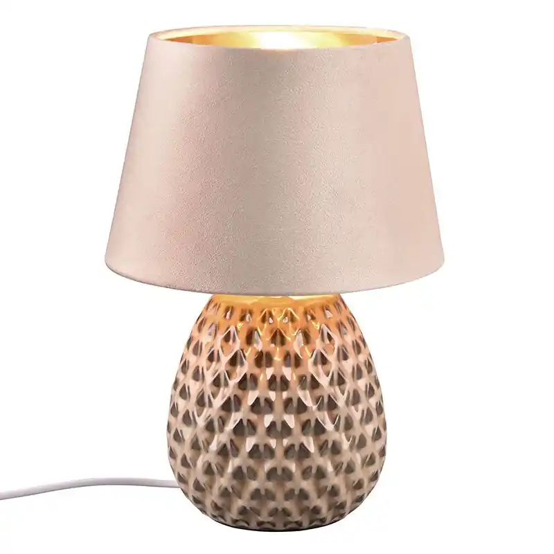 Keramik Tischleuchte Beige, Anderson, mit Schalter Letzte Chance