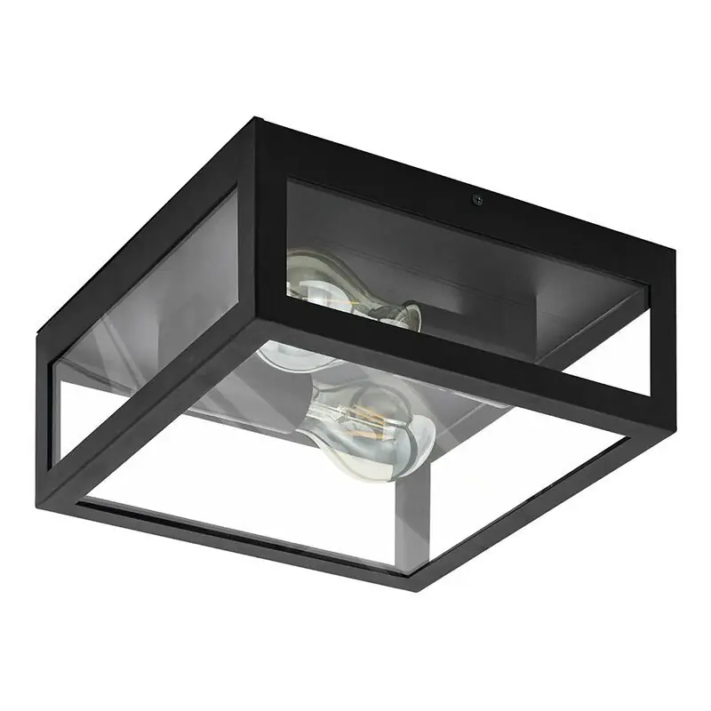 Abverkauf Schwarze moderne Badezimmer Deckenleuchte Glas, Amadou, IP44