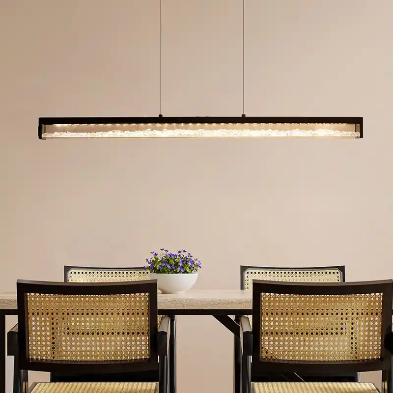 Schneller Versand Schwarze design Pendelleuchte Kristall, Aarnoud, 6W, warm- bis kaltweiß einstellbare LED, mit Touch-Dimmer