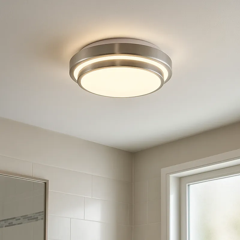Moderne Badezimmer Deckenleuchte Nickel, Jaro, 12W, 3000K LED, IP44 Bestpreis