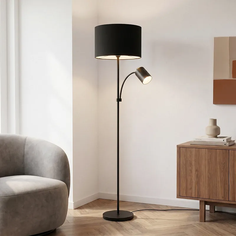 Sale Moderne Leselampe Stehlampe Schwarz, Zev, mit Schalter