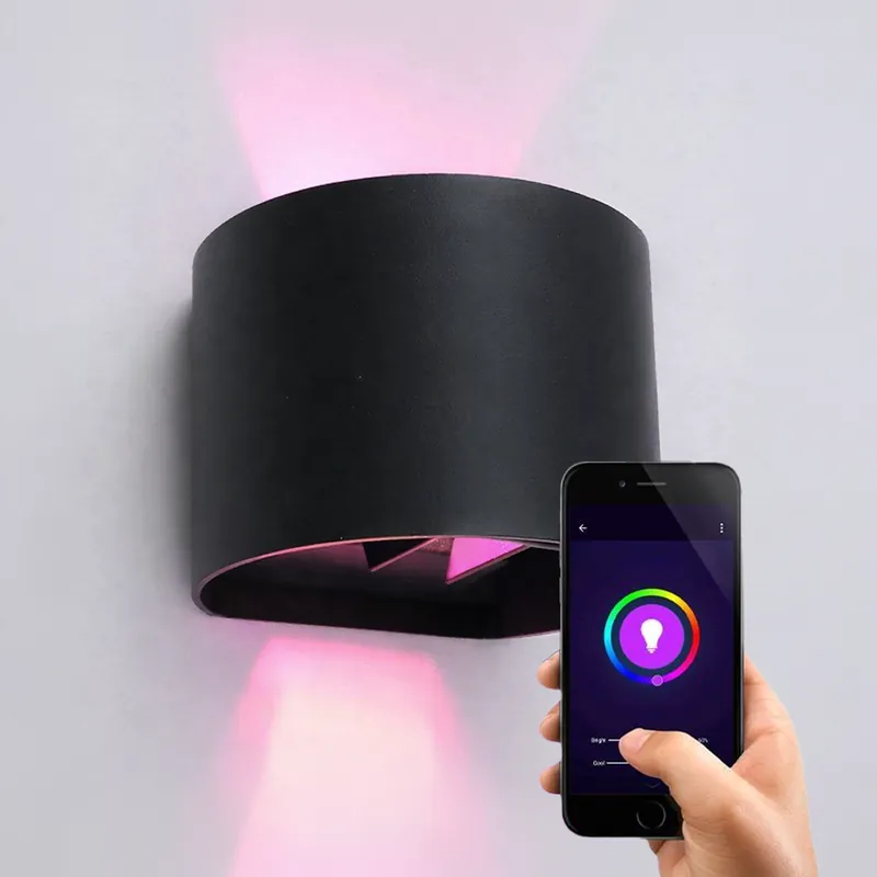 Moderne Smart Wandleuchte Schwarz, Dion, 6W, RGBW LED, IP54 Nur Heute