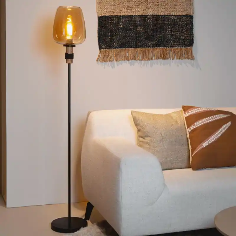 Schnäppchen Bernstein Stehlampe Retro, Ilona, mit Schalter
