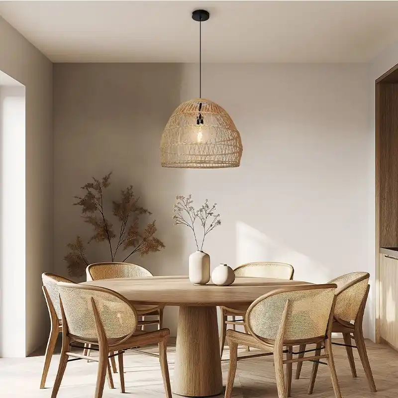 Rattan Pendelleuchte Braun, Rosa Sofort Bestellen