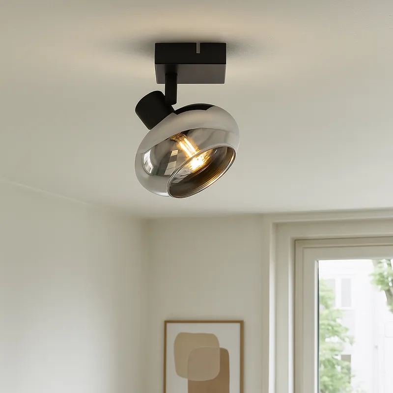 Schwarze Deckenstrahler Skip, Glas, design Neue Kollektion