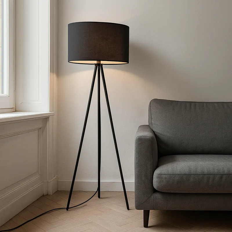 Moderne Stehlampe Schwarz, Janou, mit Schalter Must-Have