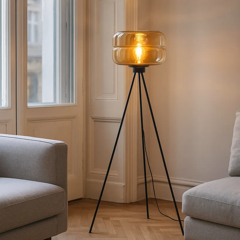 Retro Stehlampe Bernstein, Sean, mit Schalter Aktuell