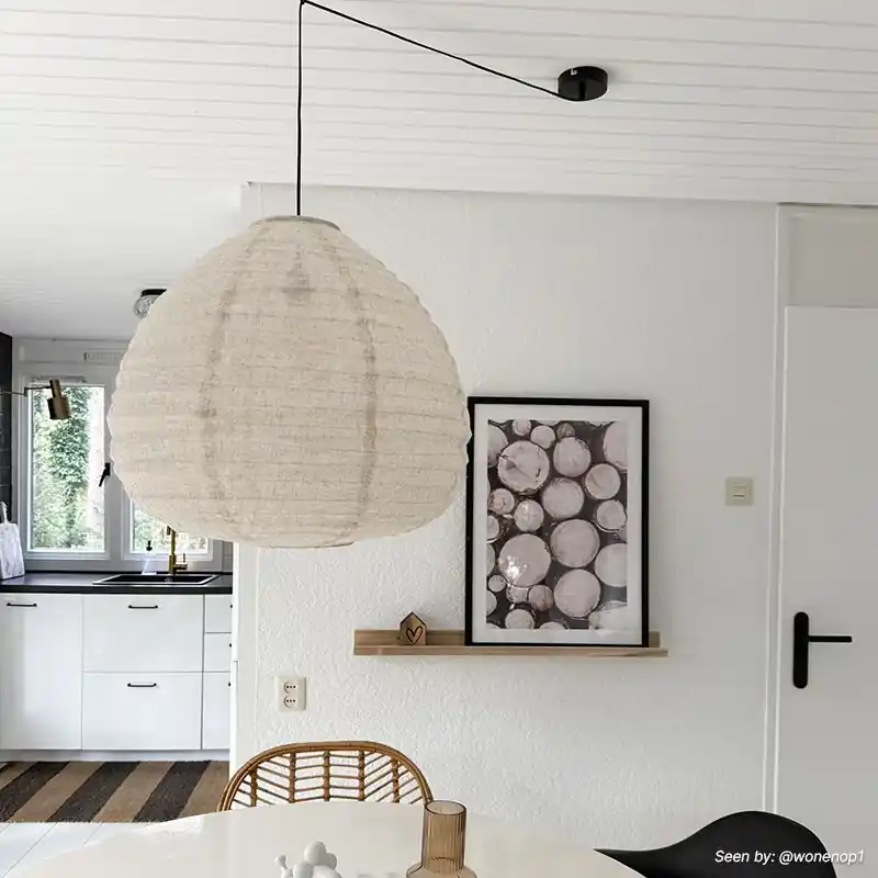 Japandi Pendelleuchte Beige, Leila Billig