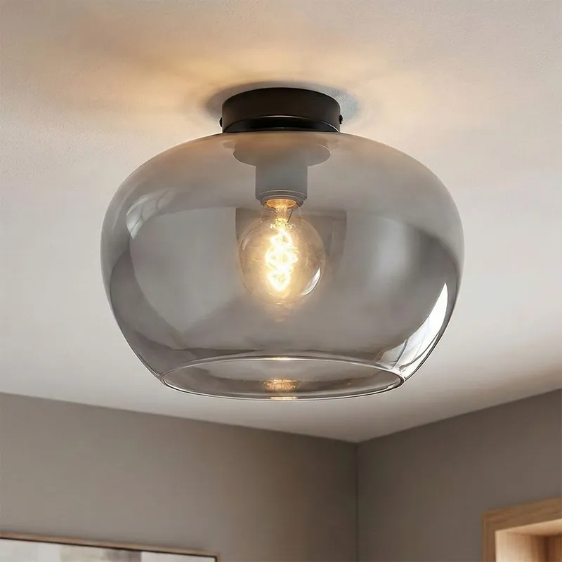 Preisknaller Graue Deckenleuchte Vidro, Glas, design, mittelgroß
