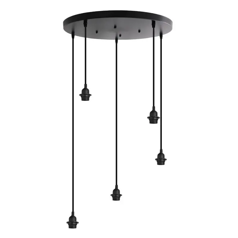 Günstig Aluminium Pendelleuchte ohne Schirm Schwarz, Rika