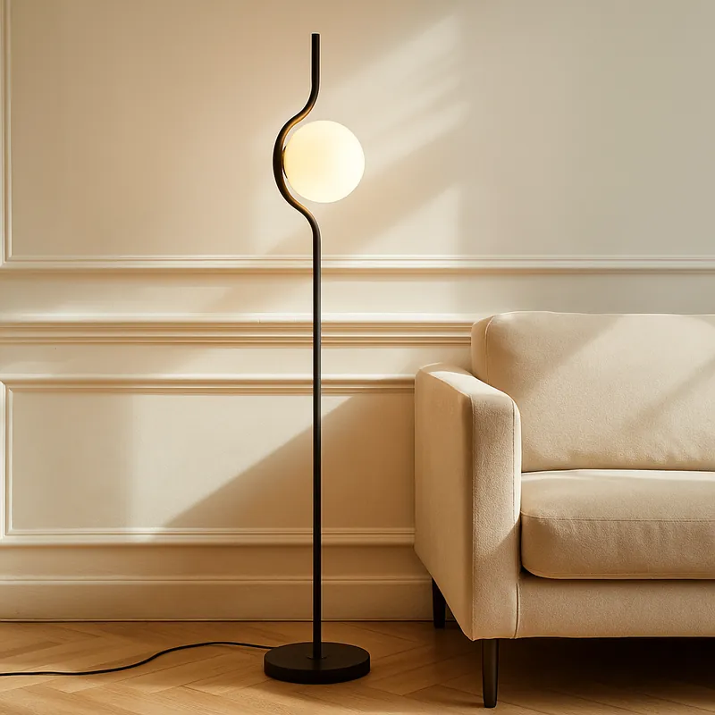 Highlight Moderne Stehlampe Schwarz, Merel, mit Schalter