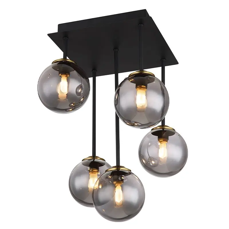 Schwarze Deckenleuchte Rauchglas, Ouahiba Begrenztes Angebot