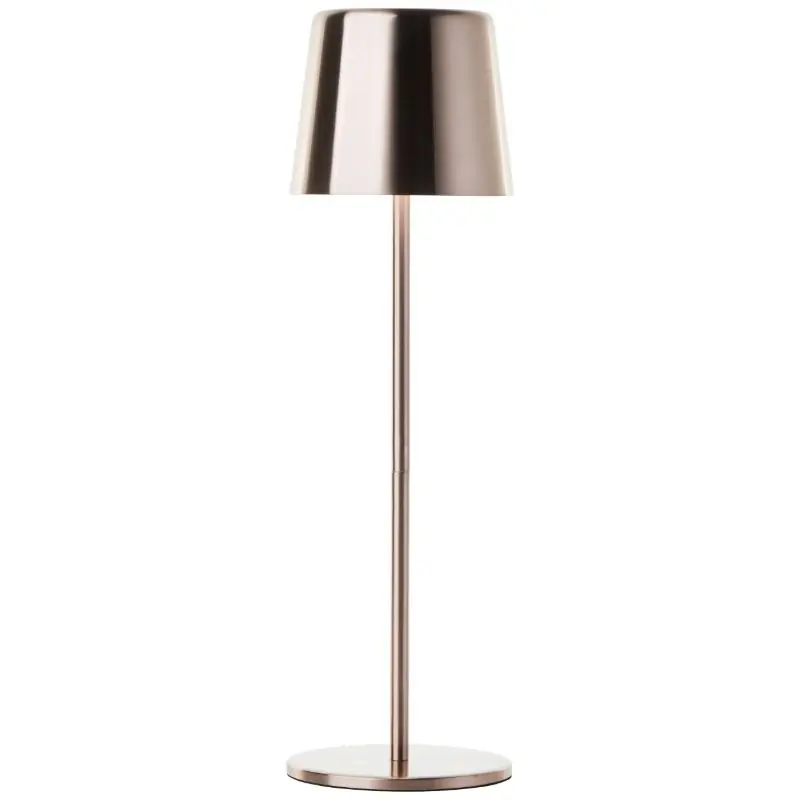 Bestseller Moderne aufladbare Außen Tischlampe Kupfer, Skander, 4W, warm- bis kaltweiß einstellbare LED, IP44, mit Touch-Dimmer