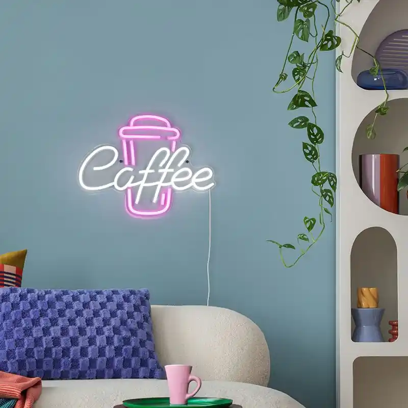 Bestseller Transparente Wandleuchte Kunststoff, Coffee, 5W, rosa LED, mit Schalter