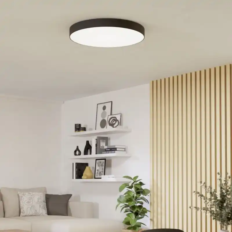 Abverkauf Schwarze moderne Smart Deckenleuchte Kunststoff, Germen, 36,5W, RGBW LED, mit Fernbedienung