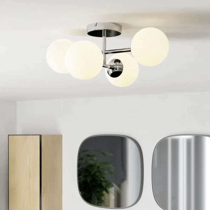 Chrom moderne Deckenleuchte Stahl, Cornee, 4,2W, 2700K LED, IP44 Neuheit