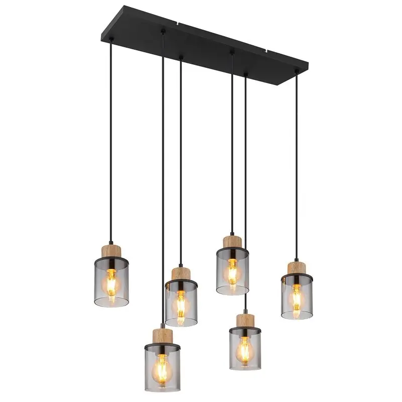 Schwarze Pendelleuchte Rauchglas, Resa Begrenztes Angebot