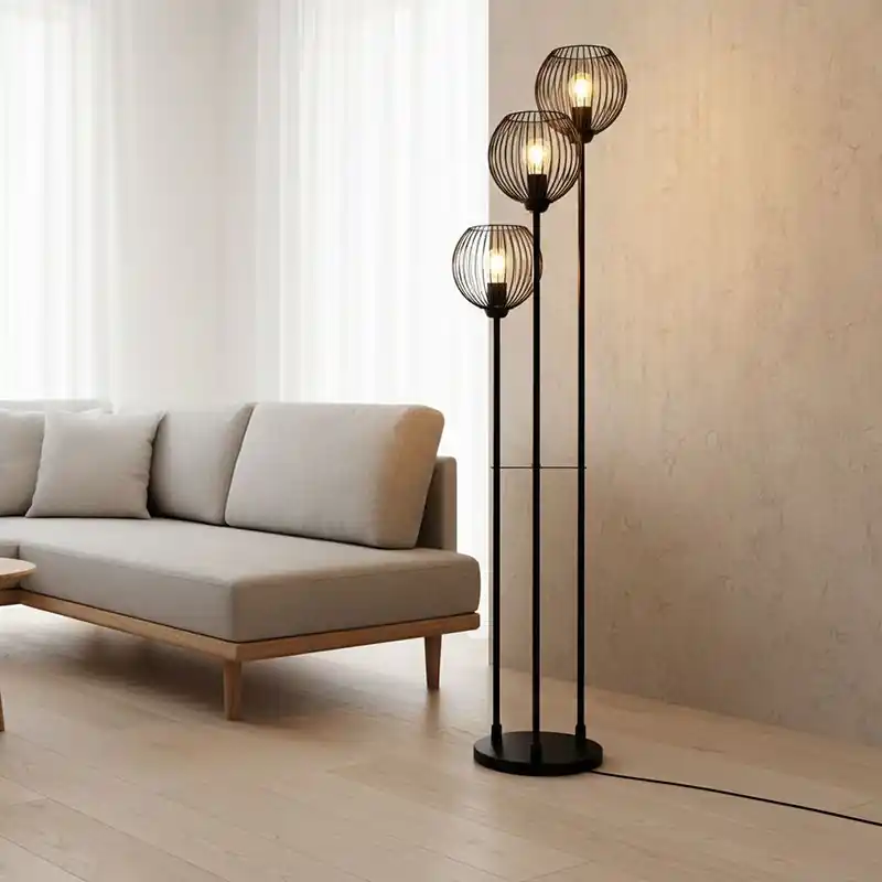 Solange Der Vorrat Reicht Industrielle Stehlampe Schwarz, Wiro, mit Schalter