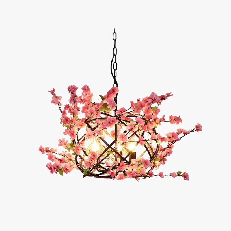 Jetzt Bestellen Olivia Industriell Blumen Metall Kronleuchter Rosa/Schwarz Wohnzimmer