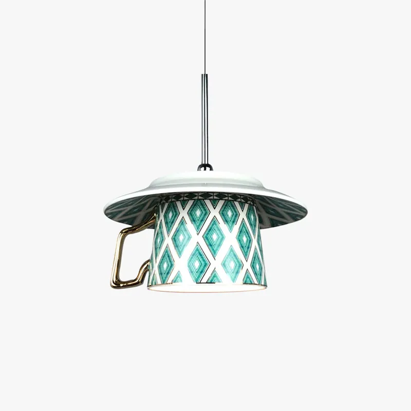 Valentina Vintage Argyle Muster Keramik Pendelleuchte Schlafzimmer Markenprodukt