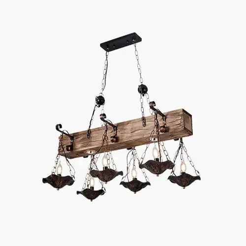 Direktkauf Epoch Industrielle LED Pendelleuchte Bronze Schlaf/Esszimmer Holz