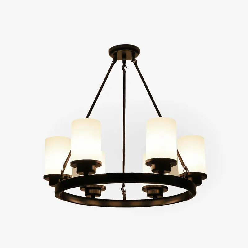 Silva Kronleuchter Glas Retro Zylinder Esstisch, Schwarz Weiß, Metall 3Köpfe Abverkauf