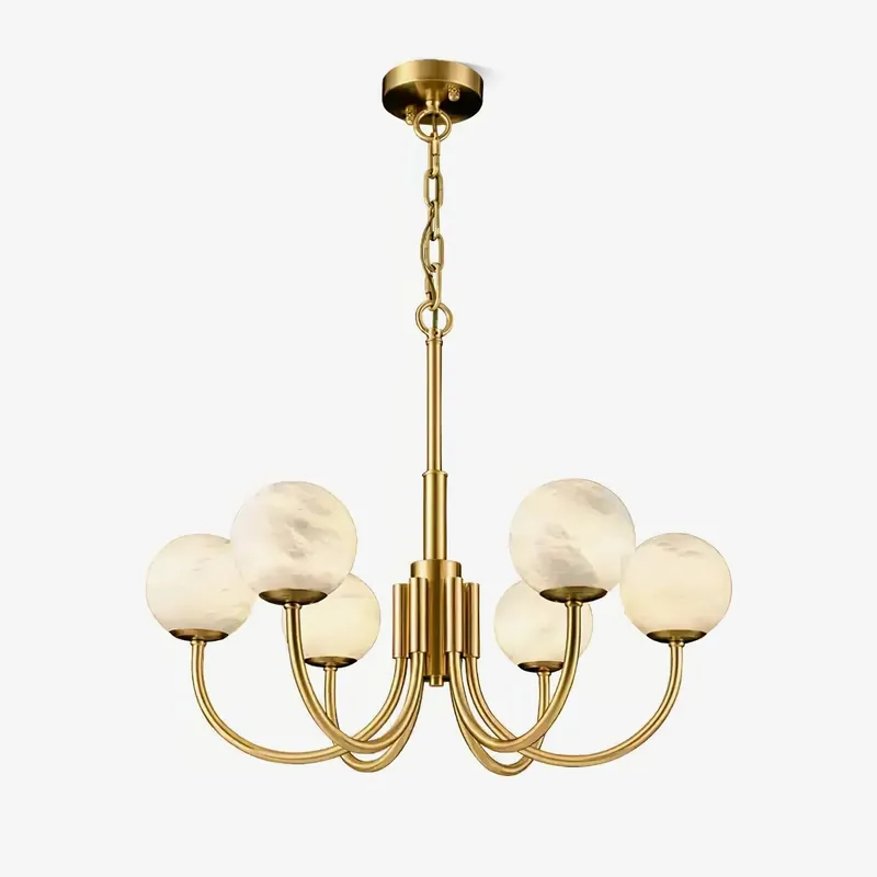 Sonderangebot Alira Vintage Alabaster Kronleuchter Licht 6 Köpfe