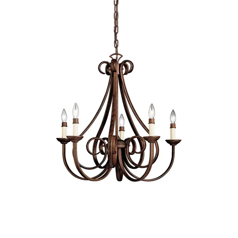 Cove Vintage Industrial Brass Chandeliers 5-fach D 63cm x H 64cm Sonderangebot