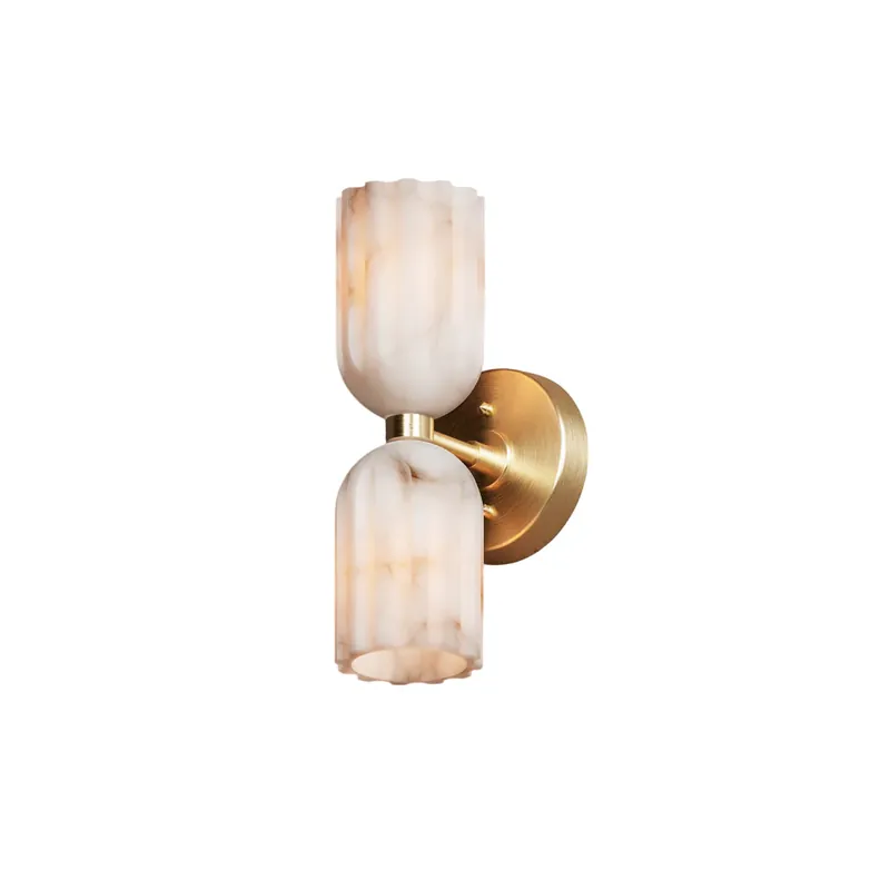 Aktuell Uraeeth Doppel Messing Alabaster Wandleuchte