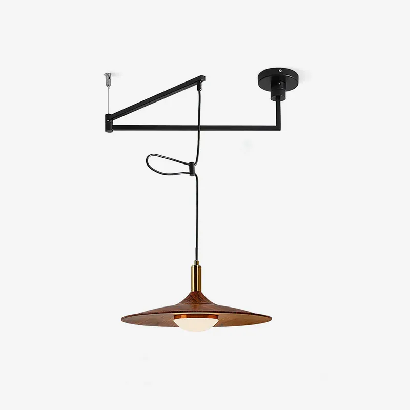 Veylo Pendelleuchte Modern Schwenkarm Holzschirm Top-Angebot