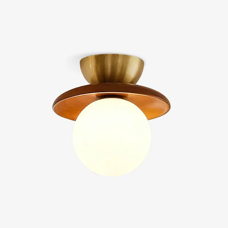 Solange Der Vorrat Reicht Deckenleuchte Globus Opal Glas Modern Messing Walnuss Akzent Einbau