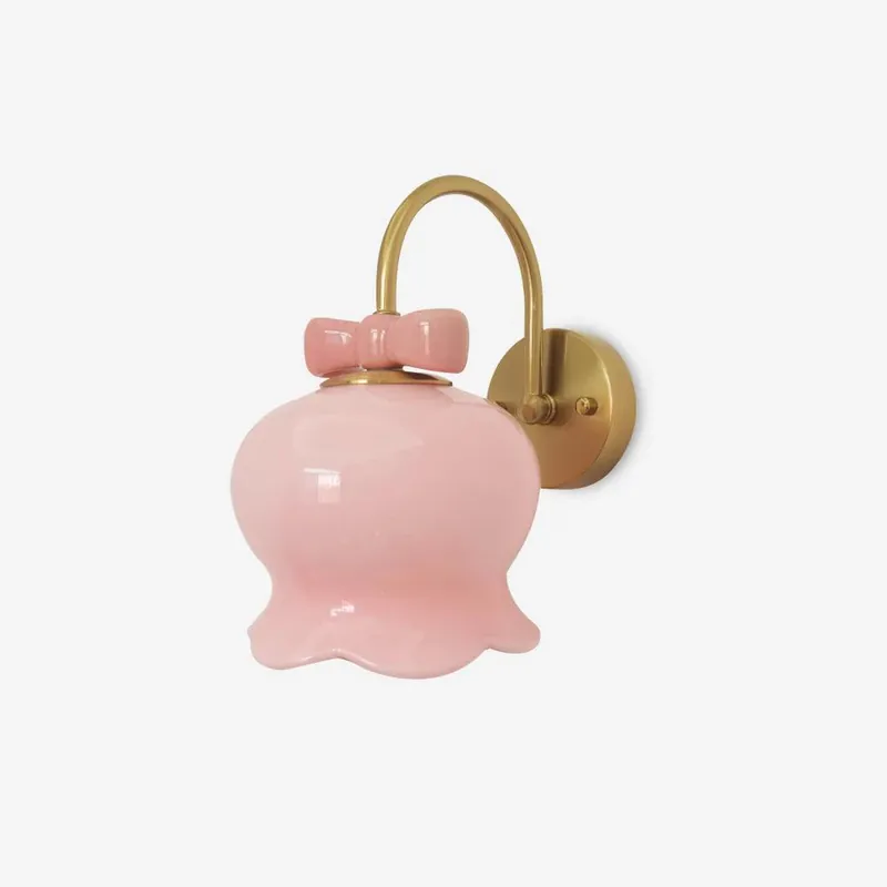 Wandleuchte Schleife Akzent Glocken Glas Schirm Verspielt Modern Kinderzimmer Modell A W 16cm x H 26cm / W 6.3″ x H 10.2″ Online Kaufen