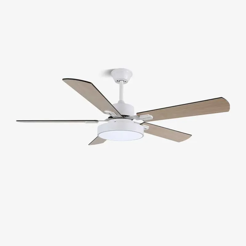 Aerilux Moderner Deckenventilator mit Holzoptik und Beleuchtung Modell A Ø 107cm x H 30cm Geprüft