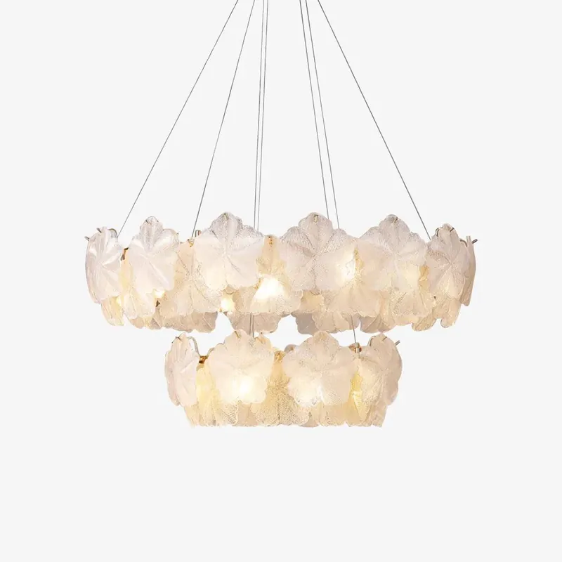 Vitheir Kronleuchter aus Floralem Glas Dia 50cm x H 20cm Aktuell