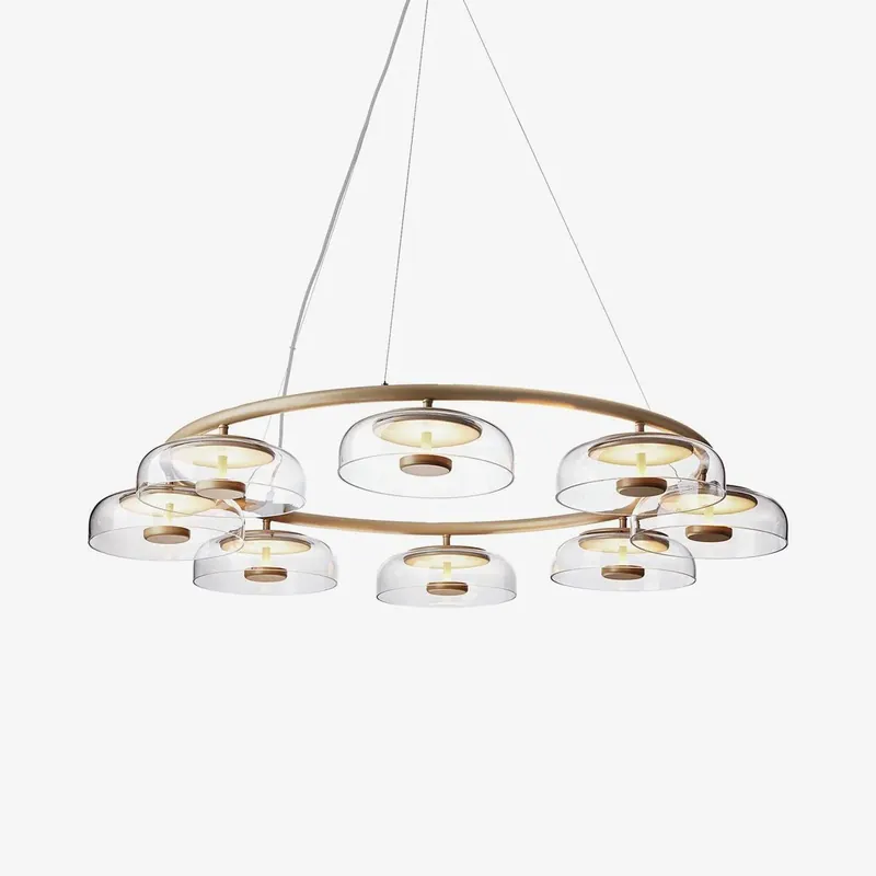 Aethera Rund Glas Kronleuchter 6 Köpfe Durchmesser 80 cm x Höhe 150 cm Neue Ware