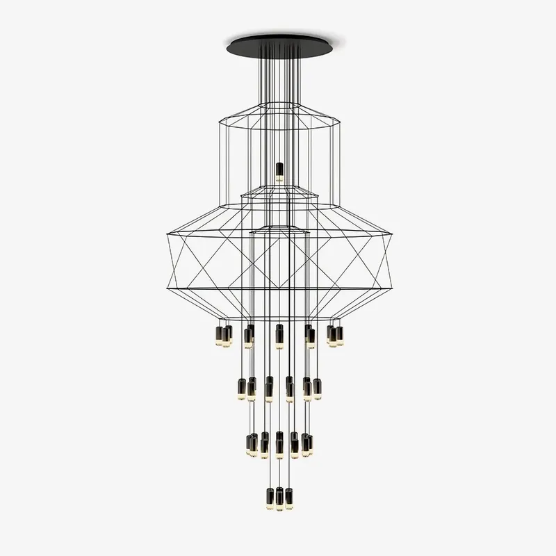 Lustra Schwarzer Drahtlinien-LED-Kronleuchter Top-Preis