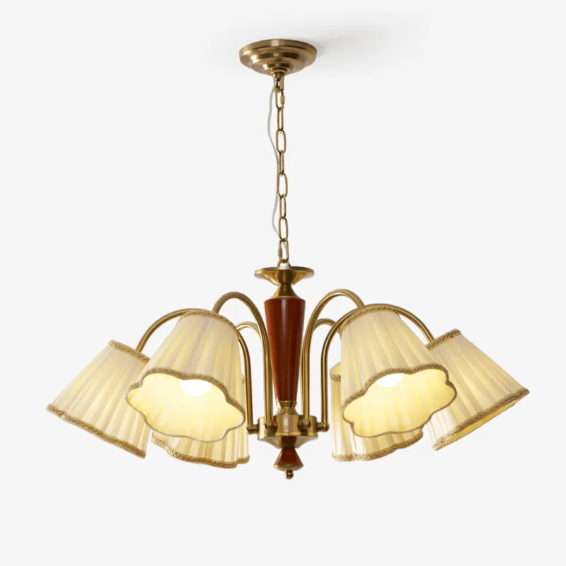Echt Elijh Vintage Stoff-Kronleuchter 3-Lichter ∅ 23.6 x H 13.8