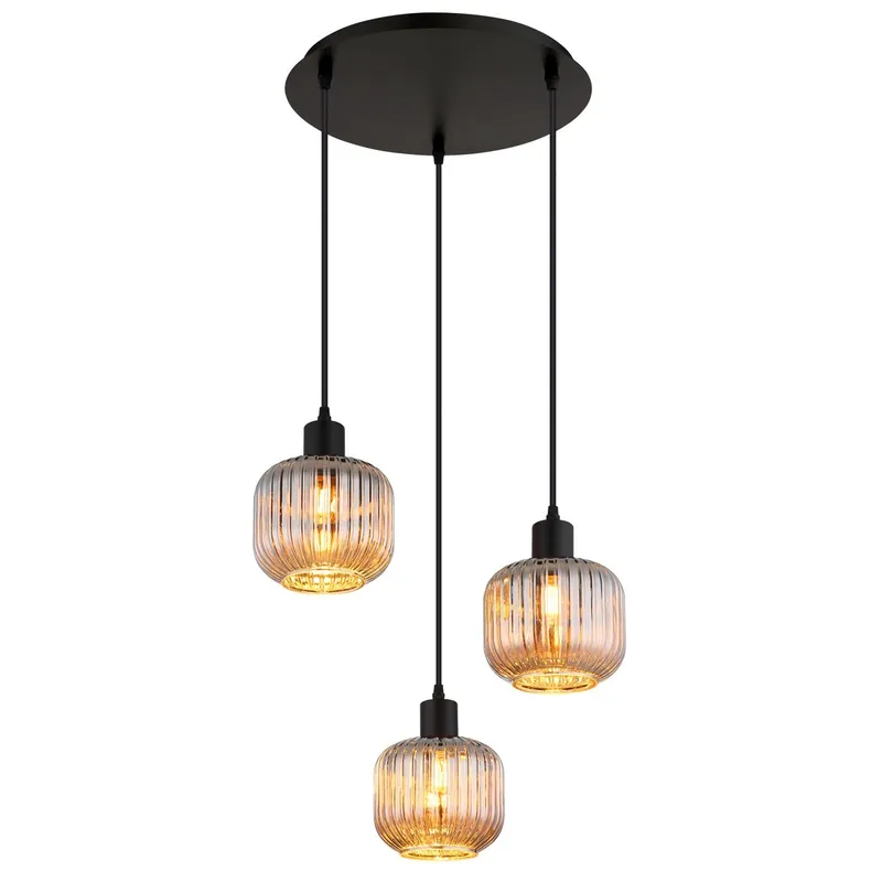 Elegante Hängelampe mit rauchglas Kappen Tom Direktkauf