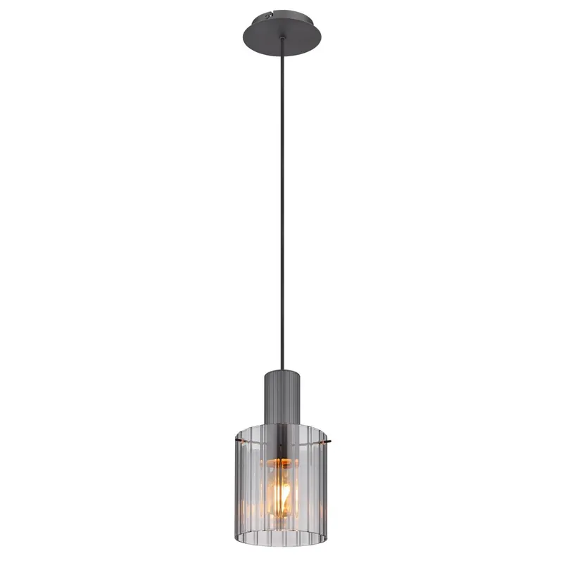 Sonderangebot Moderne Pendelleuchte mit rauchfarbigem Glasschirm Tulivar